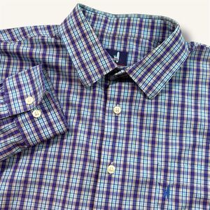 Johnnie-O Men's XL Cotton MultiColor Plaid Long Sleeve Button‎ Down Shirt